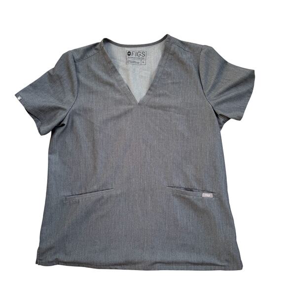 Figs Scrub Top Womens Gray Casma Three Pocket Technical Collection Size XL - Picture 1 of 6